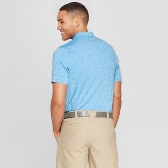 Champion Polo Shirt Golf Shirt Heathered Blue for Men New - Picture 2 of 9